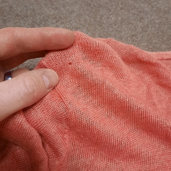 Eileen Fisher Women's Pink Linen Cardigan Sweater Beachy Plus Size 3X - Picture 3 of 6